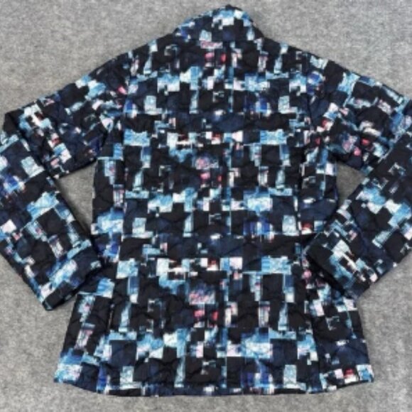 The North Face Thermoball Jacket Womens Small Blue Puffer Quilted Geometric - Picture 4 of 6